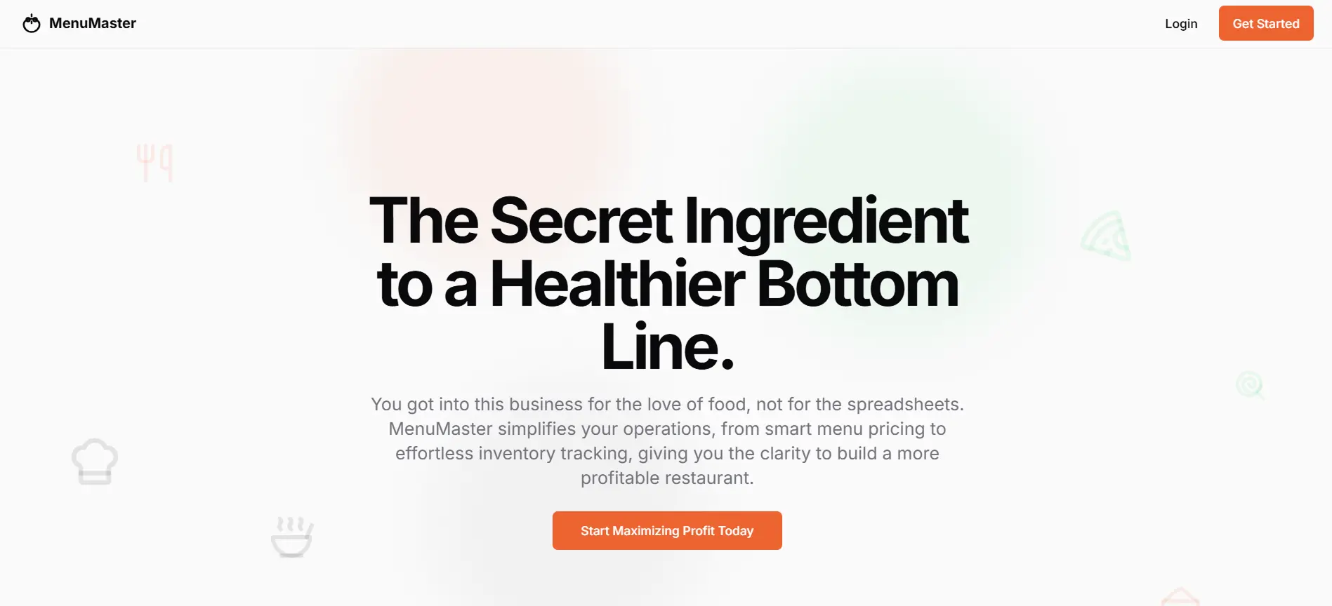 MenuMaster dashboard preview